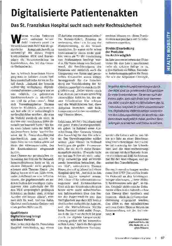 Vorschauseite 1: Digitalisierte Patientenakten