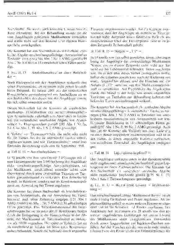 Vorschauseite 3: Unerlaubte Abgabe durch TierarztBGH, Urteil vom 3. Juli 2003 - 1 StR 453/02