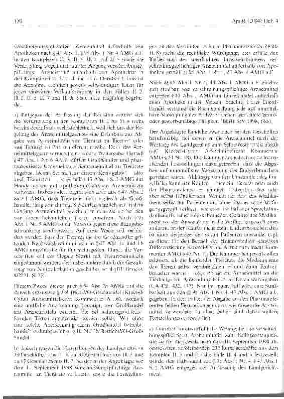 Vorschauseite 6: Unerlaubte Abgabe durch TierarztBGH, Urteil vom 3. Juli 2003 - 1 StR 453/02