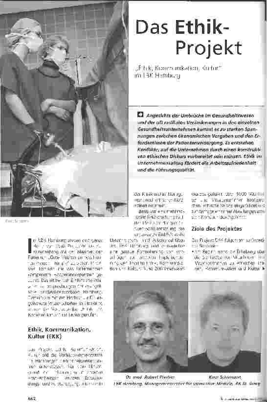 Vorschauseite 1: Das Ethik-ProjektEthik, Kommunikation, Kultur im LBK Hamburg