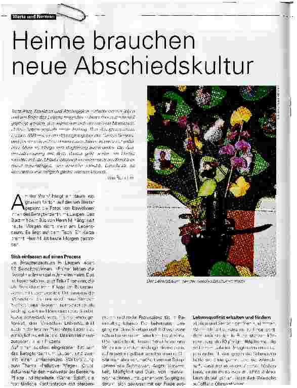 Vorschauseite 1: Heime brauchen neue Abschiedskultur