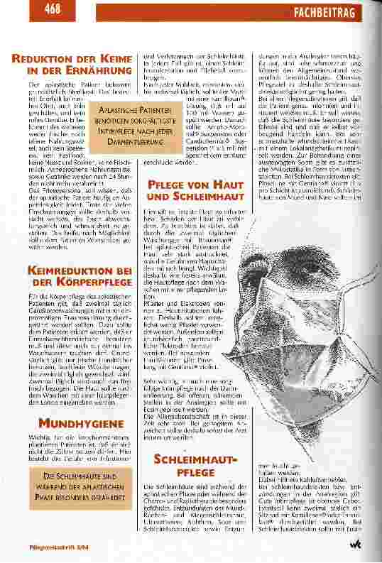Vorschauseite 2: Pflege eines aplastischen Patienten