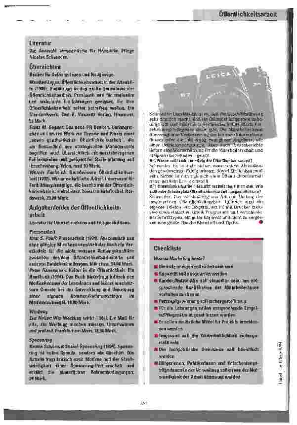 Vorschauseite 6: Information ist alles Praktische Öffentlichkeitsarbeit in der Häuslichen Pflege