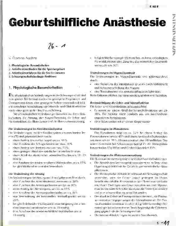 Vorschauseite 1: Geburtshilfliche Anästhesie
