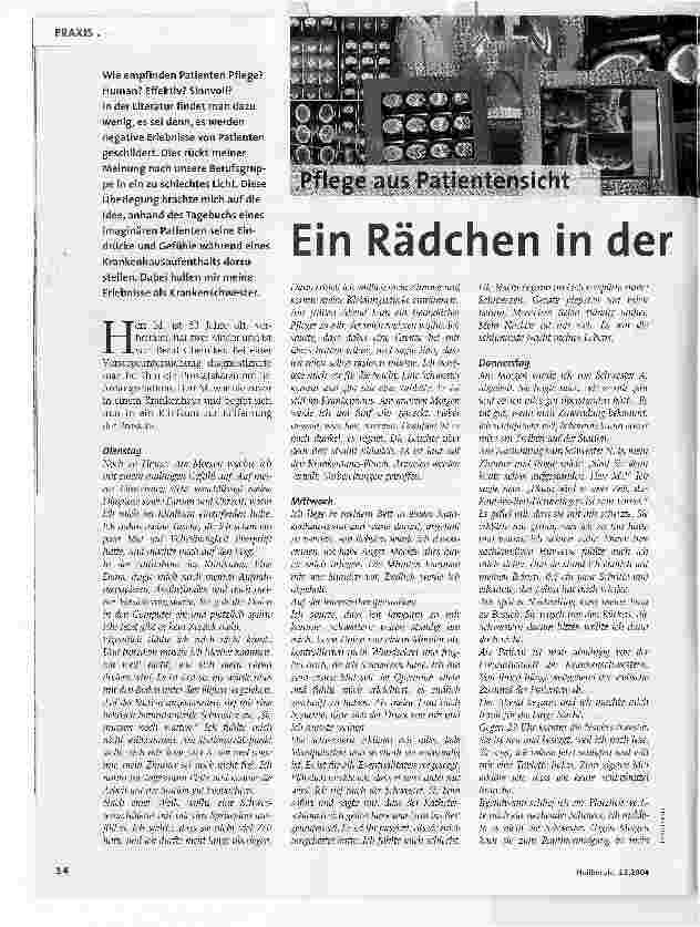 Vorschauseite 1: Ein Rädchen in der Maschinerie Krankenhaus