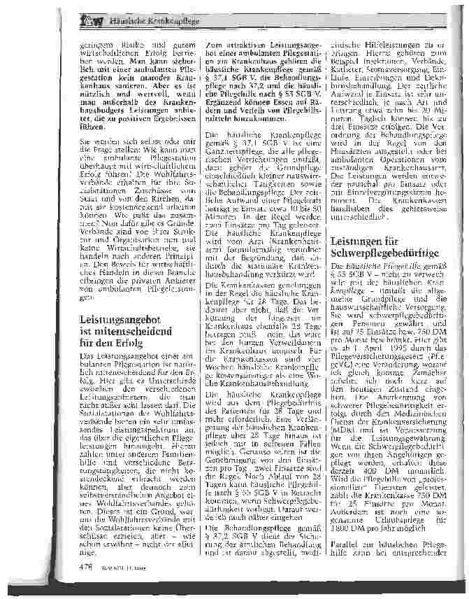 Vorschauseite 3: Häusliche Krankenpflege Eine Aufgabe auch für Krankenhäuser?