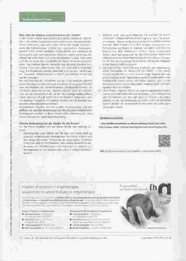 Vorschauseite 2: Nutzerfreundliche Studienzusammenfassung Wie schätzen von Schlaganfall Betroffene ihre eigene Partizipation ein? Der Einfluss von Aktivitätsaufrechterhaltung, Reintegration und wa…