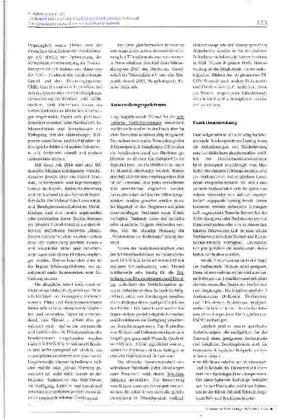 Vorschauseite 2: Telekonsultation in der Medizin als bundesweites Netzwerk