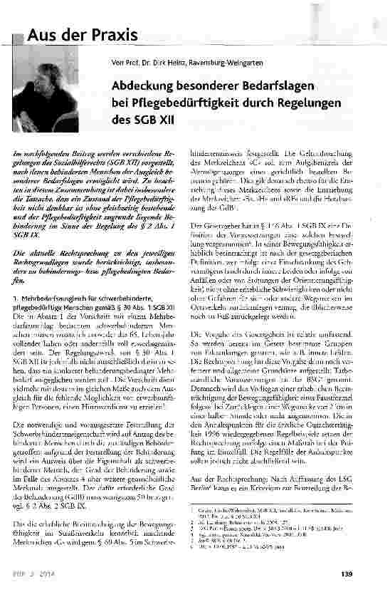 Vorschauseite 1: Abdeckung besonderer Bedarfslagen bei Pflegebedürftigkeit durch Regelungen des SGB XII