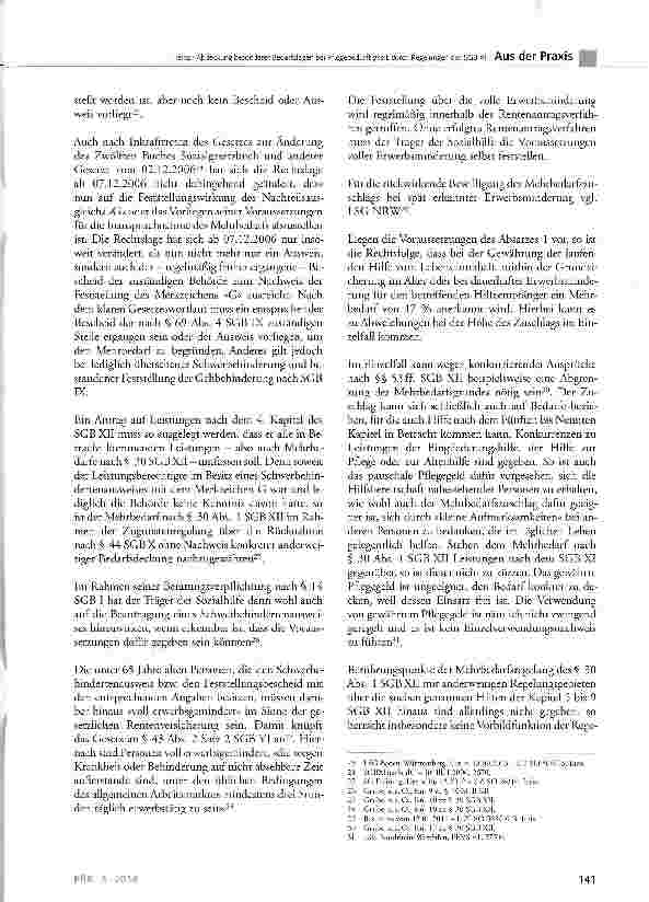 Vorschauseite 3: Abdeckung besonderer Bedarfslagen bei Pflegebedürftigkeit durch Regelungen des SGB XII