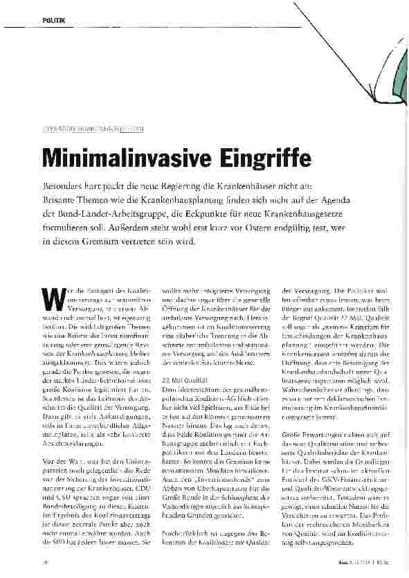 Vorschauseite 1: Minimalinvasive Eingriffe