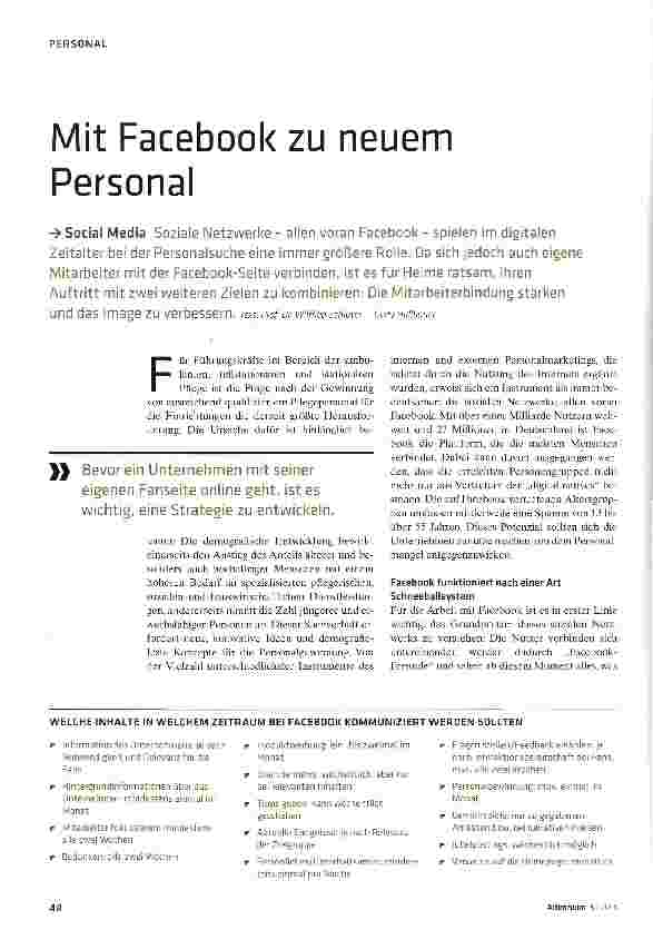 Vorschauseite 1: Mit Facebook zu neuem Persona