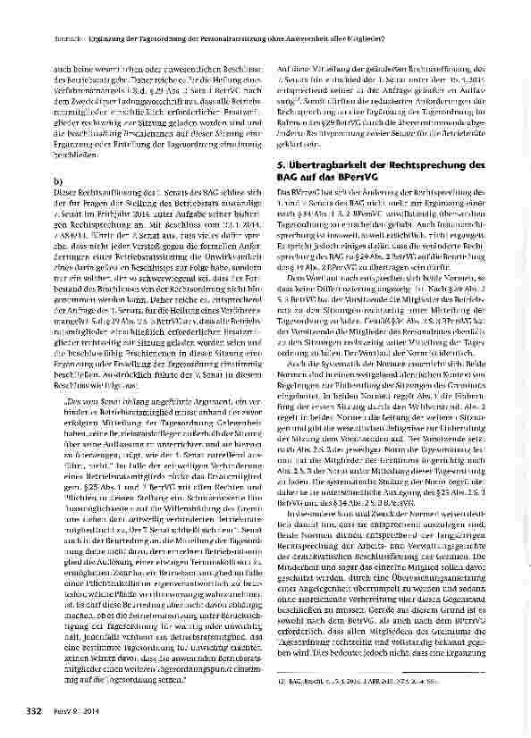 Vorschauseite 4: Ergänzung der Tagesordnung der Personalratssitzung ohne Anwesenheit aller Mitglieder?