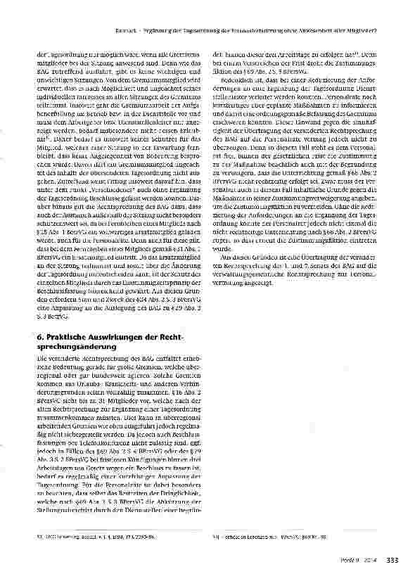 Vorschauseite 5: Ergänzung der Tagesordnung der Personalratssitzung ohne Anwesenheit aller Mitglieder?