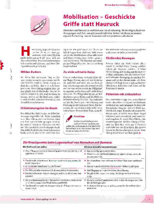 Vorschauseite 1: Mobilisation - Geschickte Griffe statt Hauruck