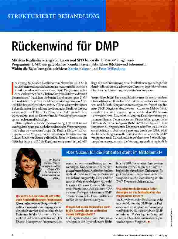 Vorschauseite 1: Rückenwind für DMP