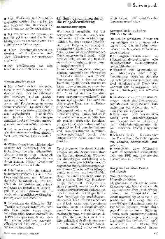 Vorschauseite 5: Krankenpflegeausbildung in Theorie und Praxis Einflußmöglichkeiten von Schule und PDL, die praktische Ausbildung effektiver zu gestalten