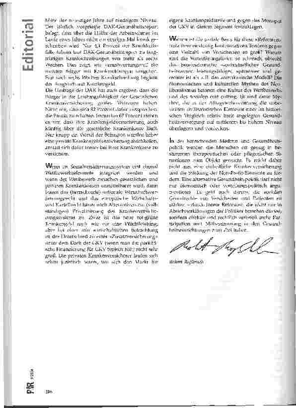Vorschauseite 2: Agenda 2010 versus Gesetzliche Krankenversicherung oder Konkurrenz ist geil