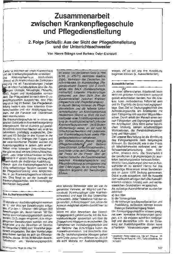 Vorschauseite 1: Zusammenarbeit zwischen Krankenpflegeschule und Pflegedienstleitung 2.Folge : Schluß