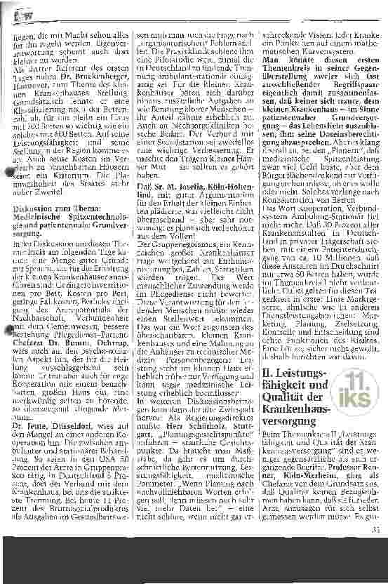 Vorschauseite 2: 11. Internationales Krankenhaussymposion 8.-10. Feb. 1984 Evolution statt Revolution in der Krankenhauswirtschaft