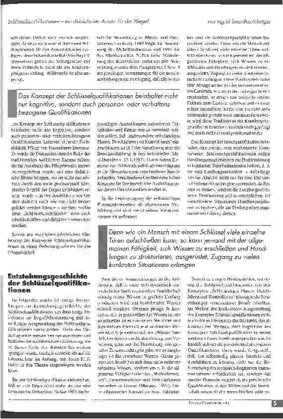 Vorschauseite 2: Schlüsselqualifikationen - ein didaktischer Ansatz für die Pflege?