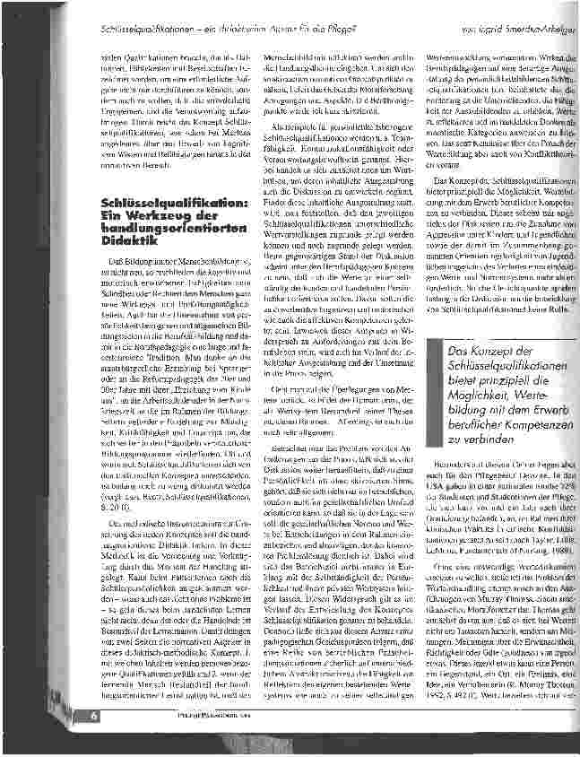 Vorschauseite 3: Schlüsselqualifikationen - ein didaktischer Ansatz für die Pflege?