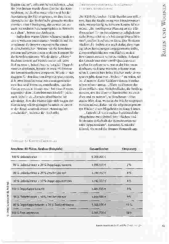 Vorschauseite 3: DAS EINZELZIMMER -STANDARD IN DER STATIONÄREN PFLEGE?