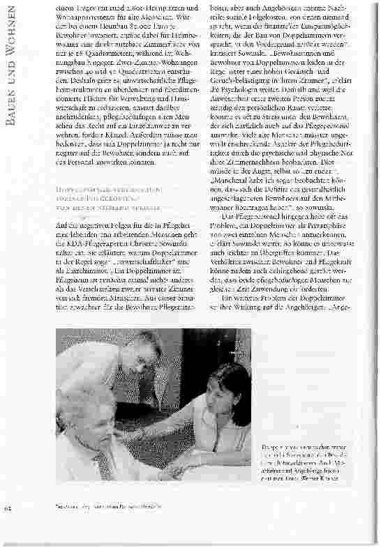 Vorschauseite 4: DAS EINZELZIMMER -STANDARD IN DER STATIONÄREN PFLEGE?