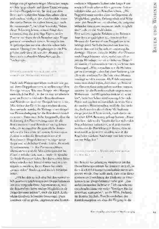 Vorschauseite 5: DAS EINZELZIMMER -STANDARD IN DER STATIONÄREN PFLEGE?