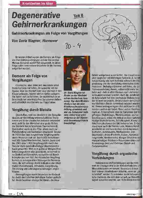 Vorschauseite 1: Degenerative Gehirnerkrankungen Gehirnerkrankungen als Folge von Vergiftungen