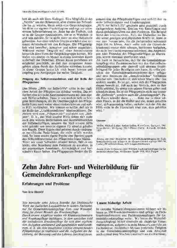 Vorschauseite 3: Die Bedeutung der Gesundheitsselbsthilfegruppen für die Gemeindekrankenpflege