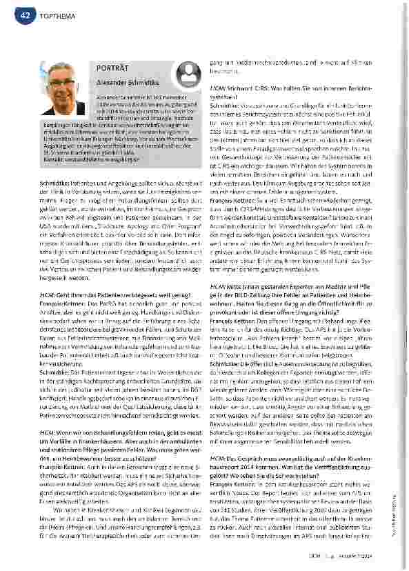 Vorschauseite 2: Patientensicherheit auf sehr hohem Niveau