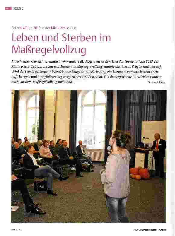 Vorschauseite 1: Leben und Sterben im Maßregelvollzug