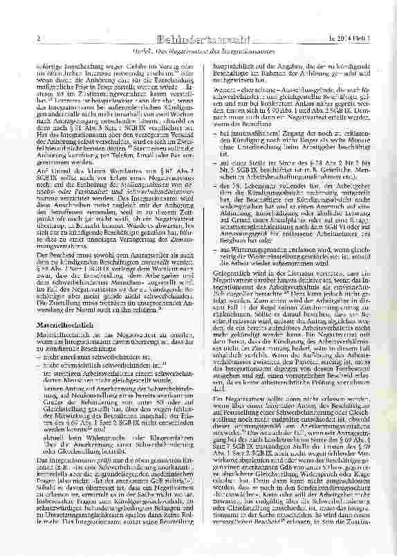 Vorschauseite 2: Das Negativatest des IntegrationsamtesVoraussetzungen, Wirkungen und Rechtsschutz