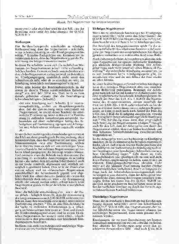 Vorschauseite 3: Das Negativatest des IntegrationsamtesVoraussetzungen, Wirkungen und Rechtsschutz