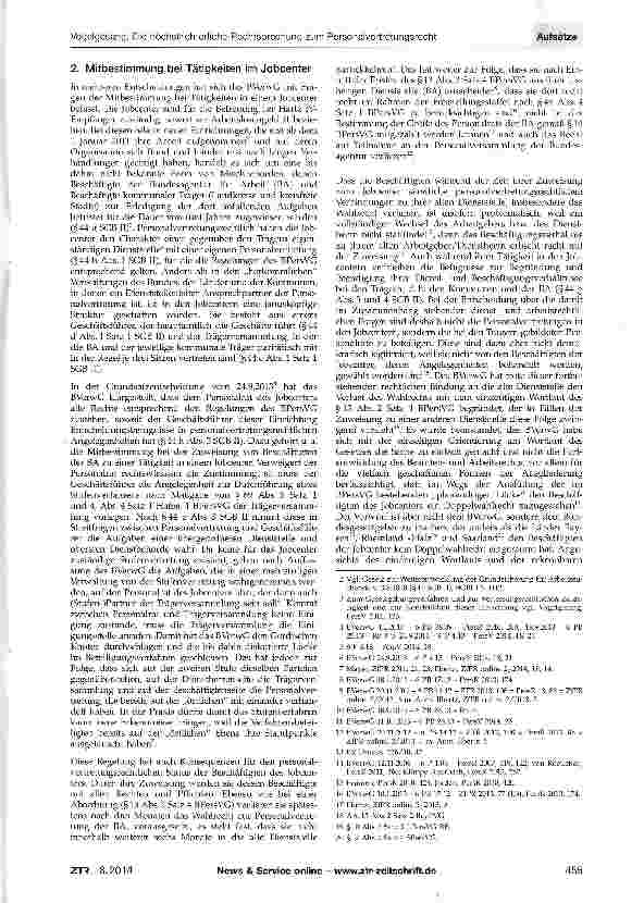 Vorschauseite 2: Die höchstrichterliche Rechtsprechung zum Personalvertre-tungsrecht (und parallel Betriebsverfassungsrecht) 2013/2014