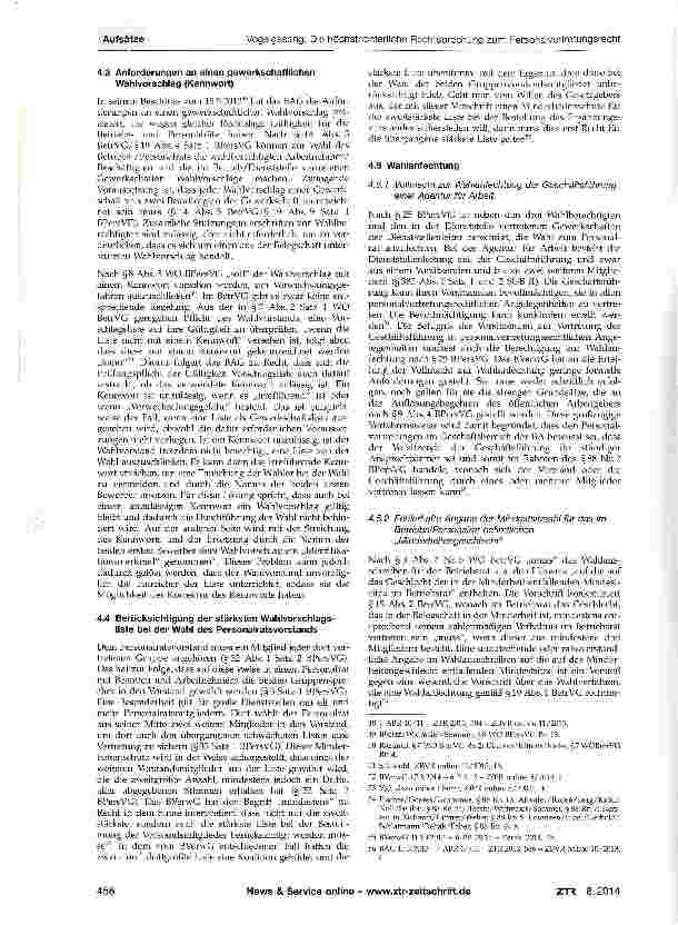 Vorschauseite 5: Die höchstrichterliche Rechtsprechung zum Personalvertre-tungsrecht (und parallel Betriebsverfassungsrecht) 2013/2014