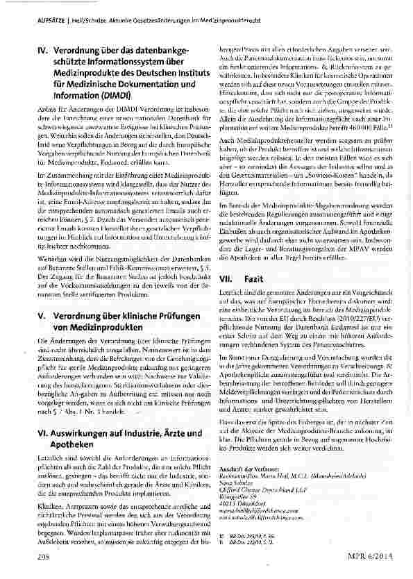 Vorschauseite 3: Aktuelle Gesetzesänderungen im Medizinprodukterecht