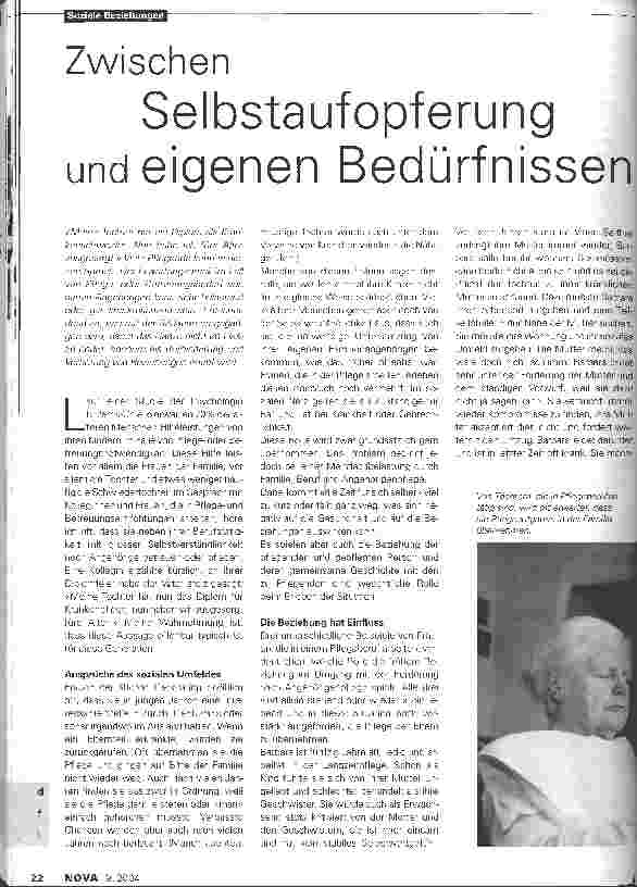 Vorschauseite 1: Zwischen Selbstaufopferung und eigenen Bedürfnissen