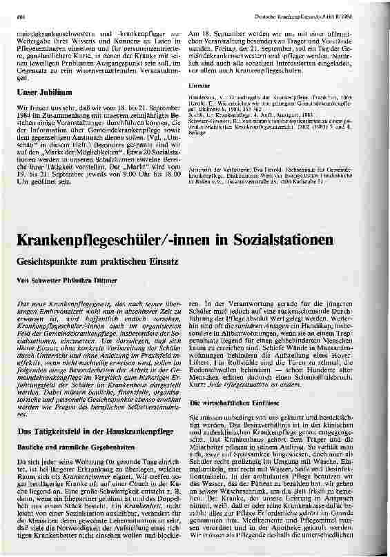 Vorschauseite 4: Zehn Jahre Fortbildung für Gemeindekrankenpflege