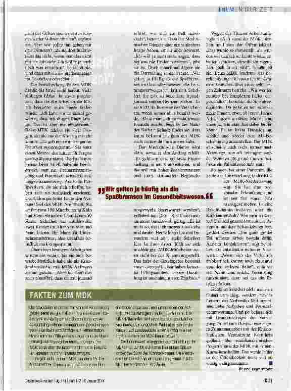 Vorschauseite 2: Aus dem OP zum Medizinischen Dienst