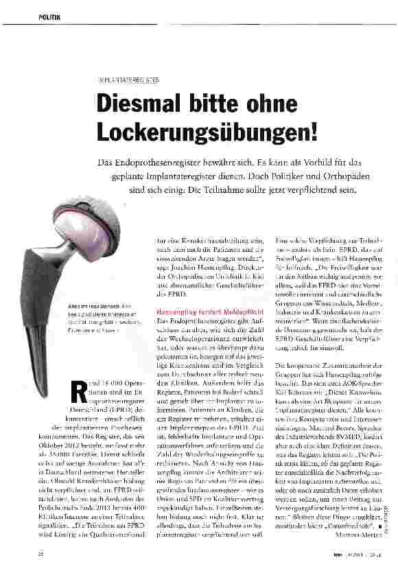 Vorschauseite 1: Diesmal bitte ohne Lockerungsübungen!