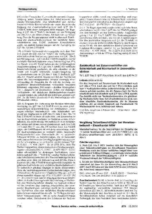 Vorschauseite 3: Zusatzurlaub für Bereitschaftsdienste in den Nachtstunden ArbZG §6 Abs. 5; TVöD-B §8. 1 Abs. 5, §27 Abs. 1, Abs. 3. 1, Abs. 3. 4, Abs. 4