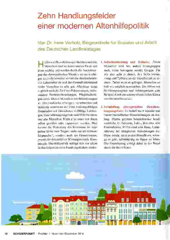 Vorschauseite 1: Zehn Handlungsfelder einer modernen Altenhilfepolitik