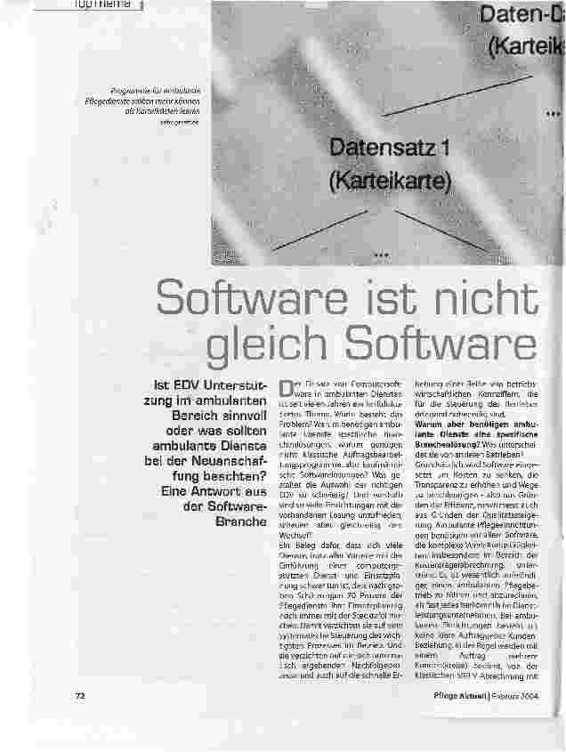 Vorschauseite 1: Software ist nicht gleich Software