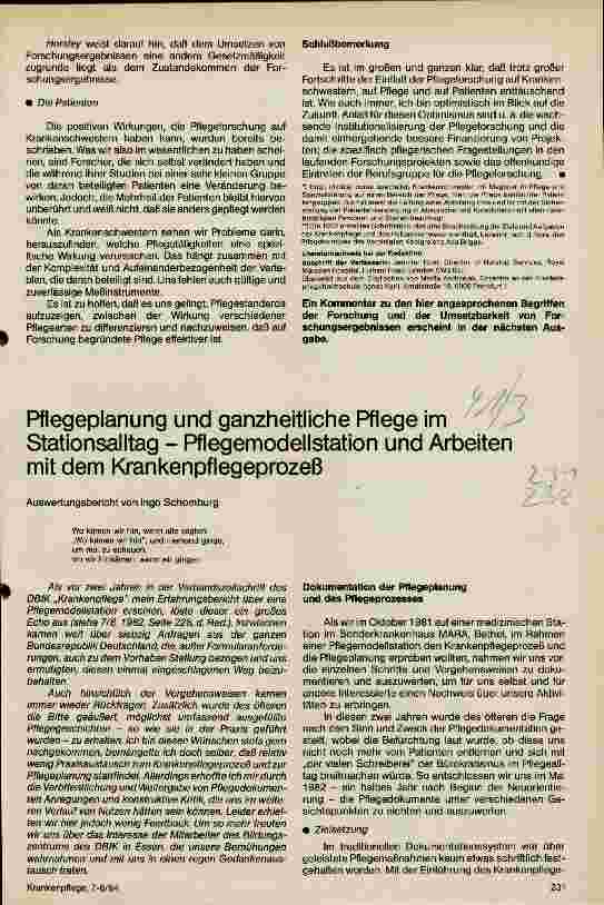 Vorschauseite 1: Pflegeplanung und ganzheitliche Pflege im Stationsalltag - Pflegemodellstationen und Arbeiten mit dem Krankenpflegeprozeß