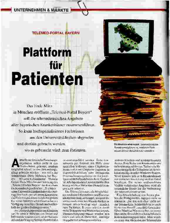 Vorschauseite 1: Plattform für PatientenTELEMED-PORTAL BAYERN