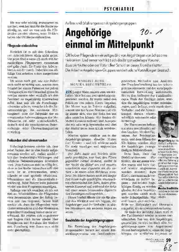 Vorschauseite 1: Angehörige einmal im Mittelpunkt Aufbau und Erfahrungen von Angehörigengruppen