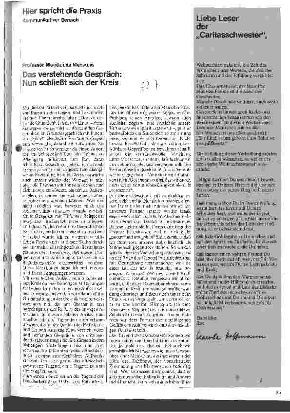 Vorschauseite 1: Das verstehende Gespräch: Nun schließt sich der Kreis