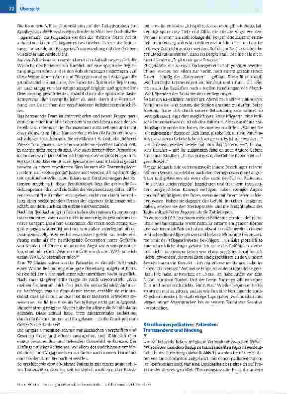 Vorschauseite 3: Trennungsunsicherheit am Lebensende - spirituelle und bindungstheoretische Perspektiven